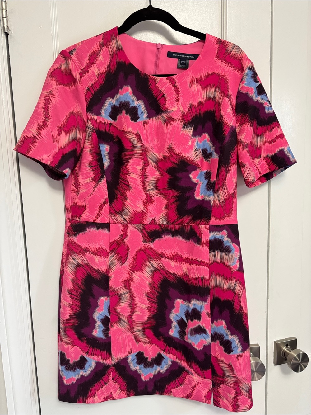 NWOT French Connection Pink Multi-colored Short Sleeve Mini Dress